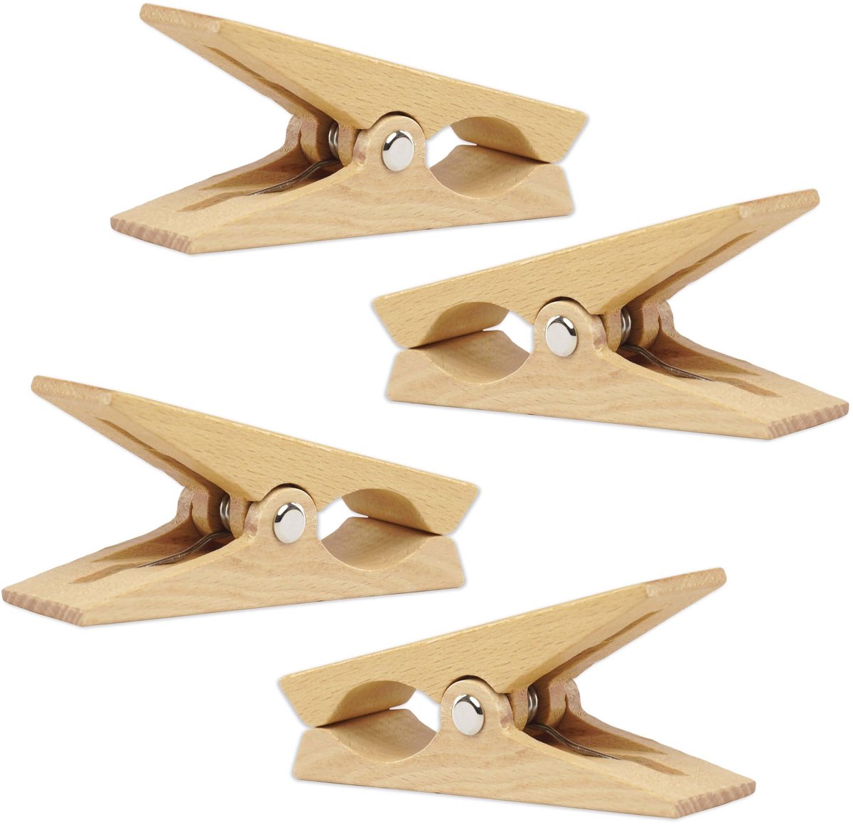 SnelShoppen - Houten wasknijpers voor strandlaken, strandstoel, jacht, kinderwagen, wasaccessoires, 2 stuks, duurzaam, multifunctioneel