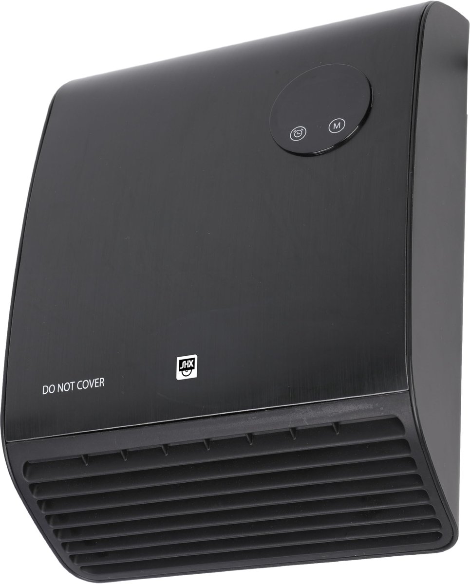 SnelShoppen - Badkamer Ventilator Kachel 2000 W met Thermostaat en Afstandsbediening, Waterdicht en Veilig voor in de Badkamer, Zwart