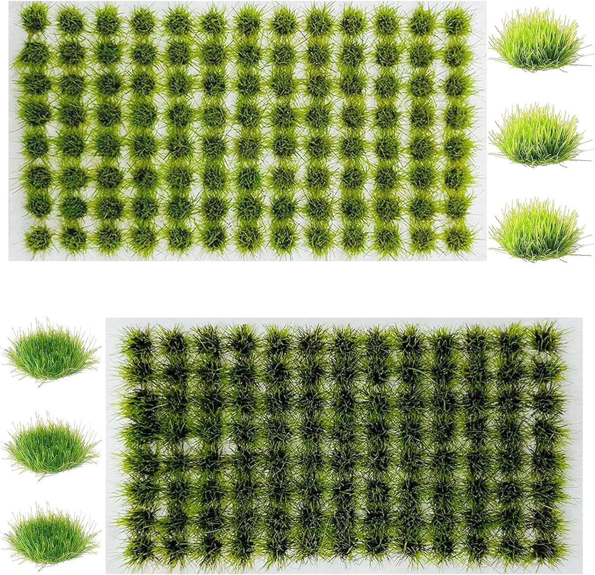 208 Stuks Modelbouw Gras Tufts en Struiken voor Miniatuur Decoratie en Tafelspellen - Perfect voor Landschapsbouw en Diorama's