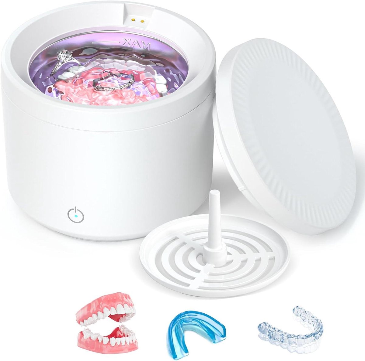 Ultrasone Reiniger - Hygiëne Apparaat - Snel Reinigen - UV Dual Reiniging - 200ml Capaciteit - Wit