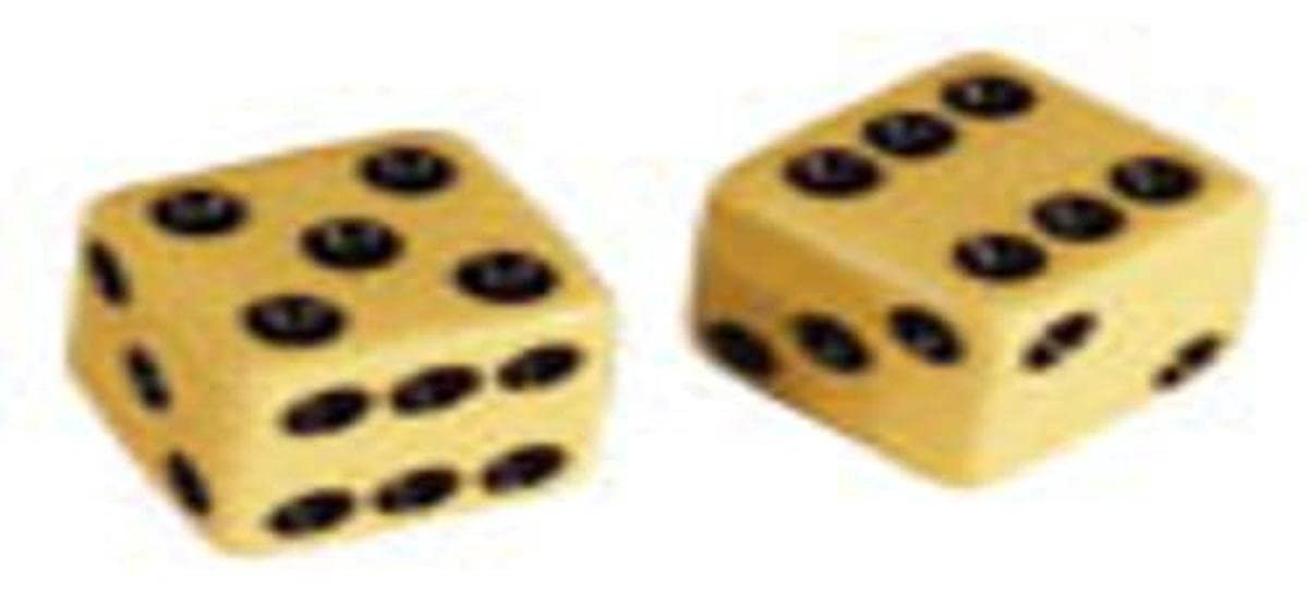 SnelShoppen - Allparts PK-3250-028 Dobbelstenen Poti-knoppen Set voor Gitaar/Bas Crème - 2 Stuks voor Muzikanten en Hobbyisten