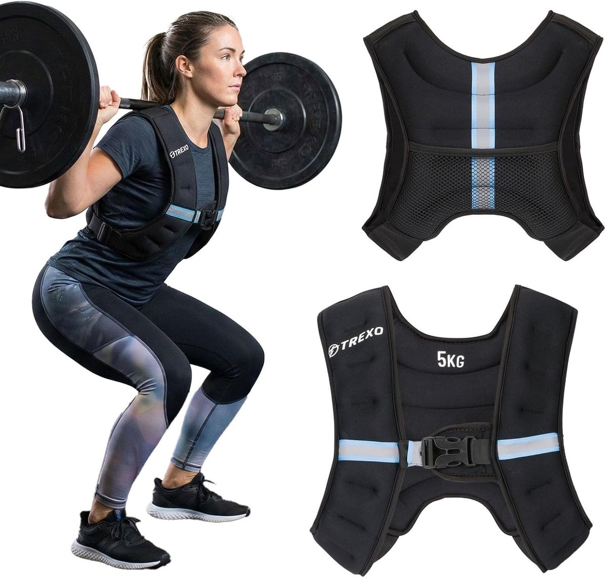 SnelShoppen - Trainingsweste met Gewichten 5/8/10 KG - Verstelbare, Comfortabele Sportweste voor Krachttraining, Fitness, Wandelen, Hardlopen, Zwart