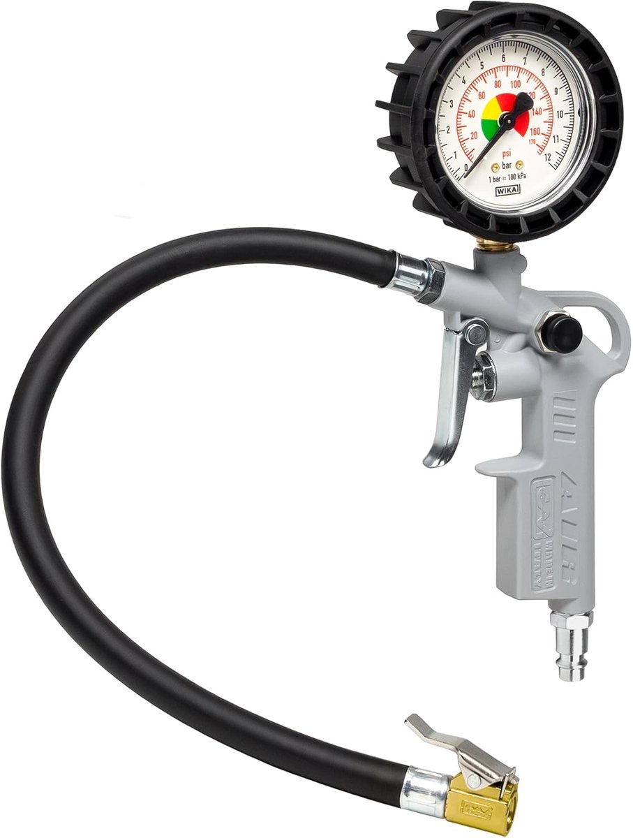 Bandenpomp met drukmeter 63mm - Aluminium bandenpomp - Ergonomisch ontwerp - Voor auto, motor en vrachtwagen - SnelShoppen