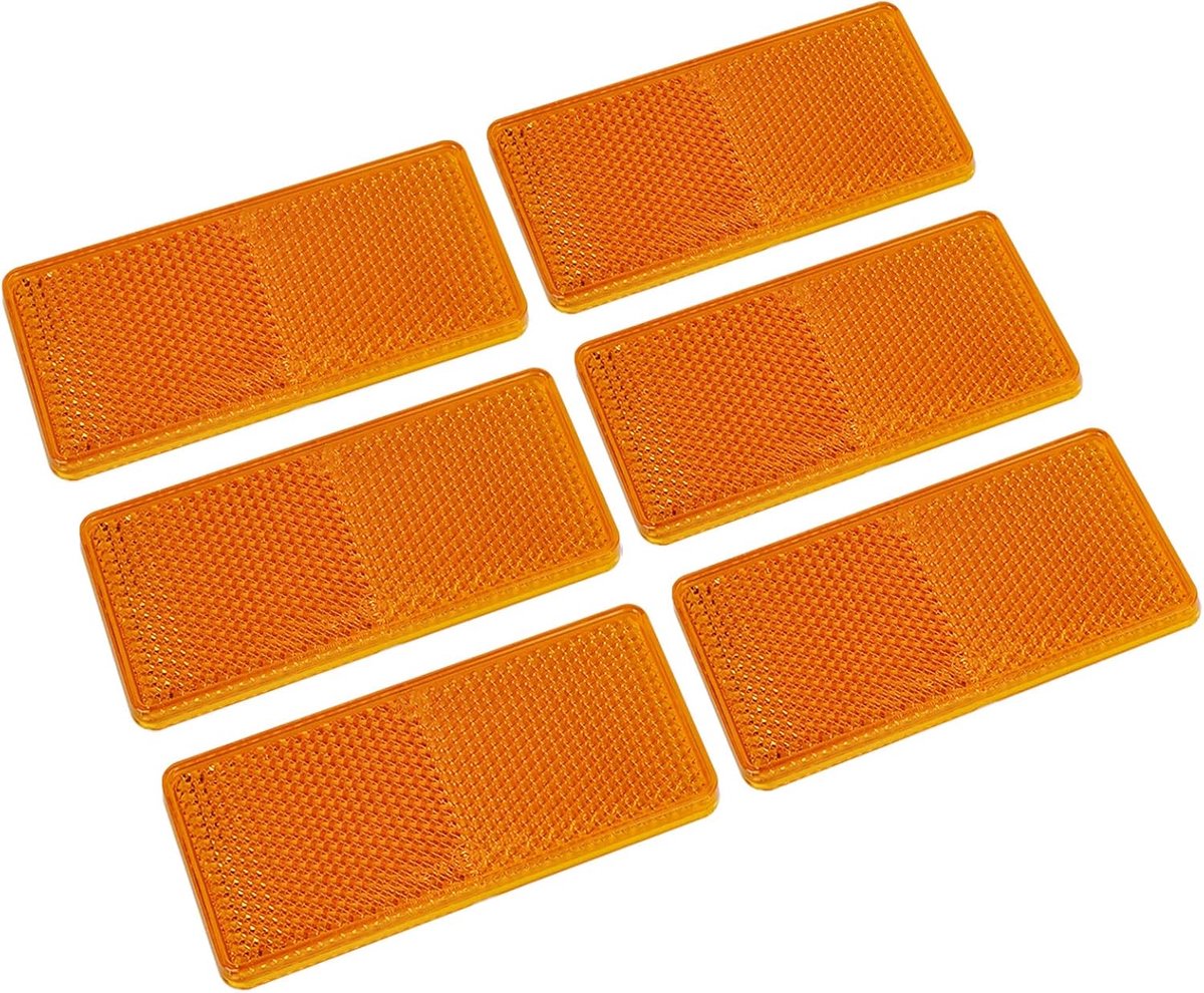 SnelShoppen - 6 Reflectorhangers Kattenogen ABS met E-keurmerk - Reflectoren voor Auto, Vrachtwagen, Caravan, Motorfiets, Camper - 93 x 43 x 6 mm
