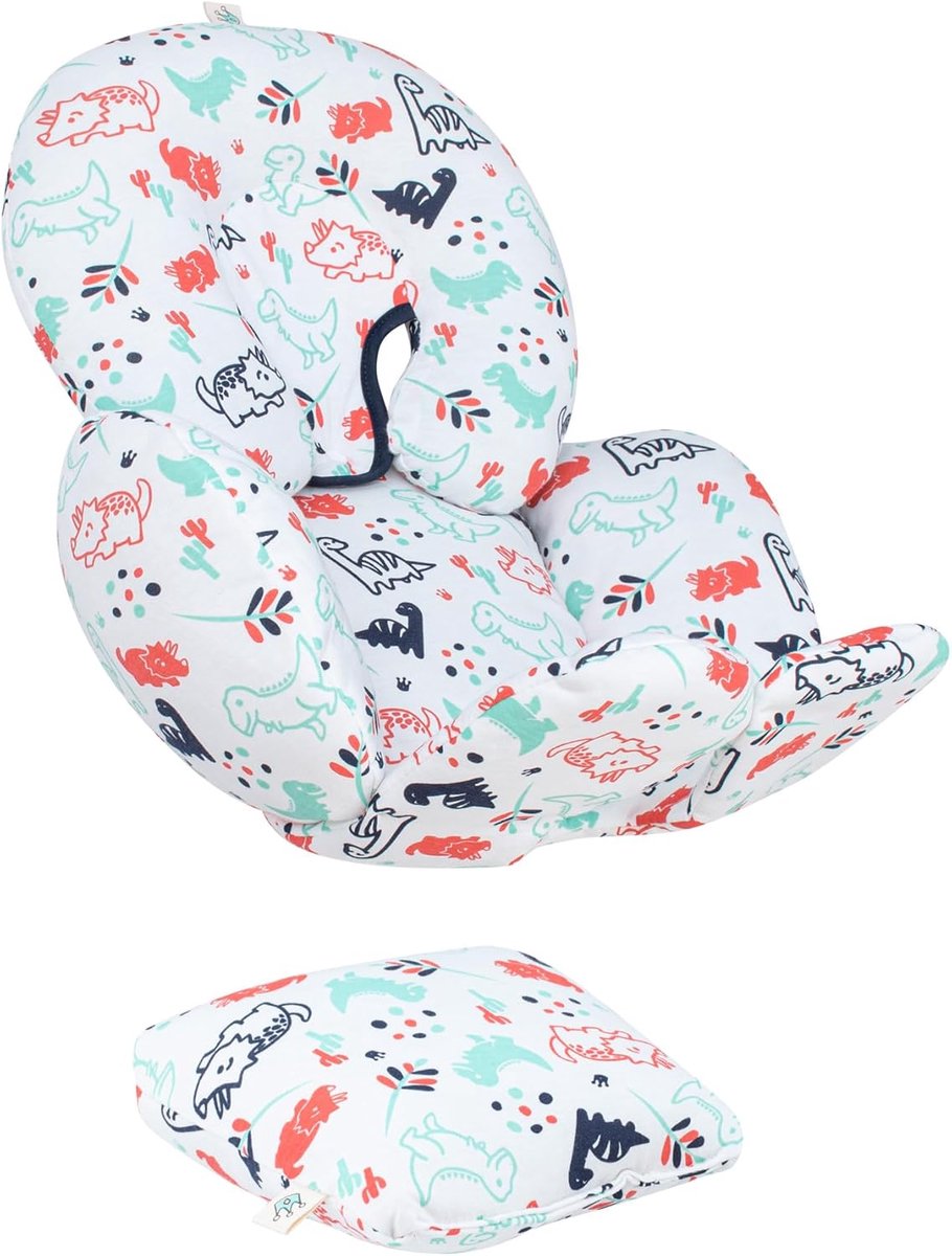 JYOKO KIDS Universeel Verkleinkussens Autostoel, Kinderwagen (Dino Party, Hoofd-, Lichaams- en Rugsteun 3 stuks) - ShopVlot