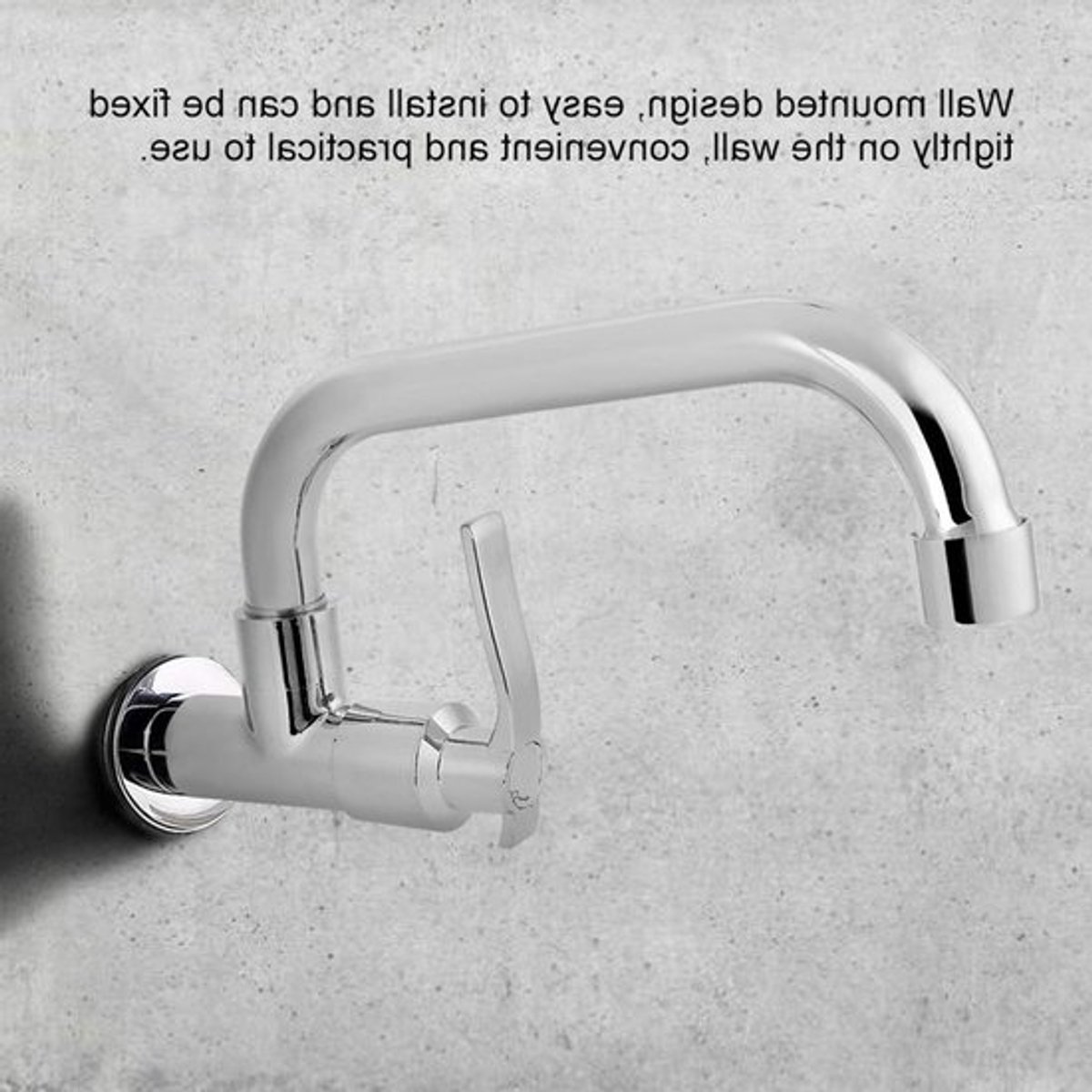Wandgemonteerde Keukenkraan met 360° Draaifunctie, Enkele Handgreep voor Koud Water, Ideaa