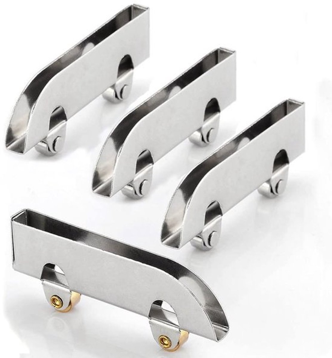 Douchedeurrollen Roestvrij Staal - 4-Pack - Ultra Dunne Katrollen - Vervangingswielen - Geschikt voor 5mm Dikte Glas - Duurzaam en Sterk - Glazen Deurwielen