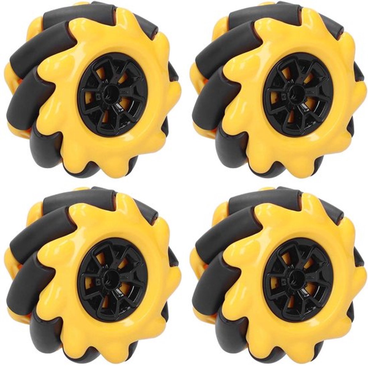 Omnidirectioneel Wiel - Robot Onderdelen - Premium prestaties - Geel en Zwart - Aandrijfwielen - Geschikt voor DIY-projecten - 60 mm