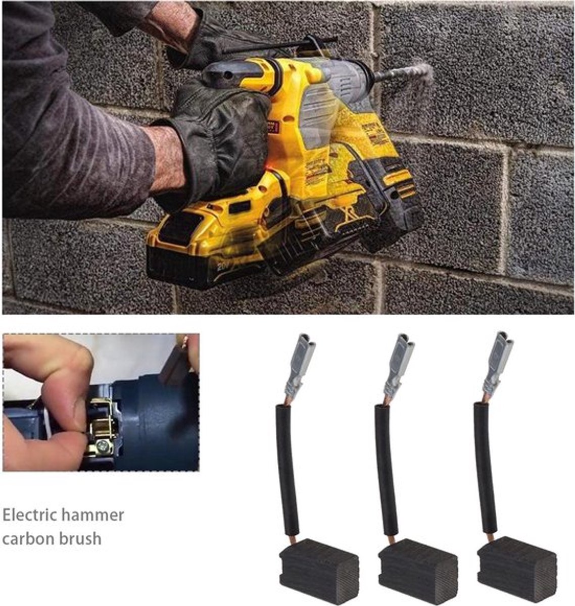 Koolstofborstels - 2 paar - Hoogwaardige carbon - 13x8x6.3mm - Geschikt voor DeWalt - Perfect voor draaihamers en slijpmachines