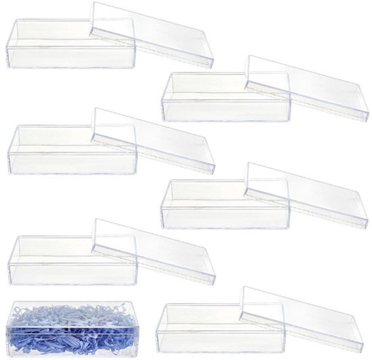 Acryldozen - Transparant - Vierkant - 7 Stuks - Voor Bruiloft/Feest - Duurzaam Acryl - Voor Snacks/Sieraden - Opbergdozen