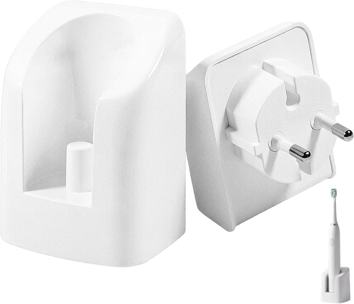 Draadloze Wandlader voor Elektrische Tandenborstels, Geschikt voor Pro, Vitality, Genius X en iO Series, Waterdicht en Compact voor EU Stopcontacten in Vochtige Omgevingen