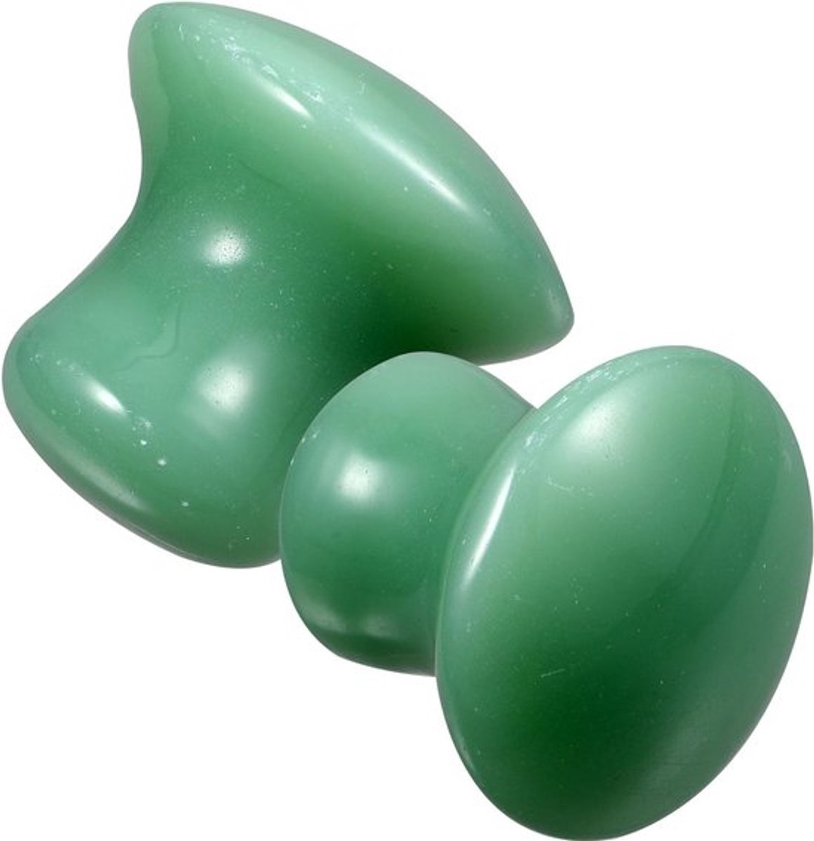 2 stuks groene jade paddestoel gua sha-bord voor gezichtsmassage, huidverzorging en ontspanning met warm en koud kompres techniek