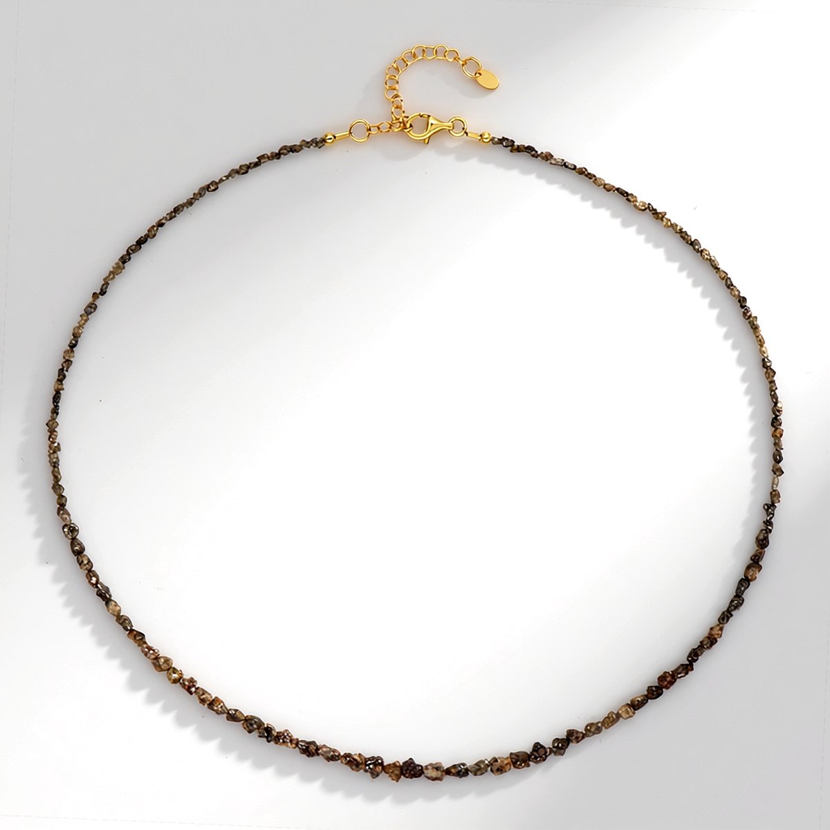 Cavill - 925 Sterling Zilver Vergulde Ketting - Fancy Diamanten 19,894 ct - Luxe Dames Ketting met Kraaltjes - Elegante Afrikaanse Sieraden