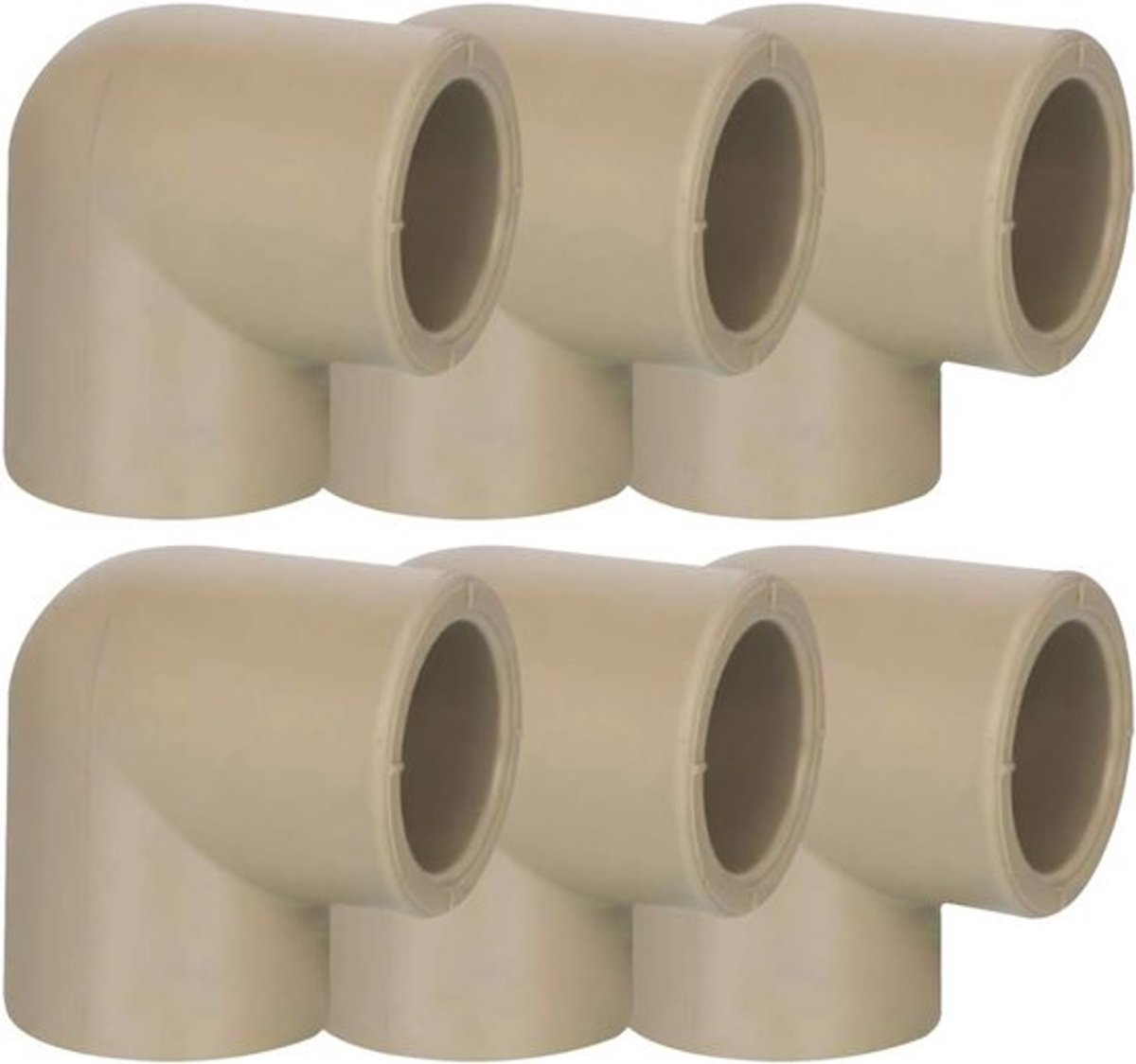 32mm Dia 90 Graden Hoekverloop PPR Buiskoppelingen voor Warm en Koud Water - Set van 6 Stuks