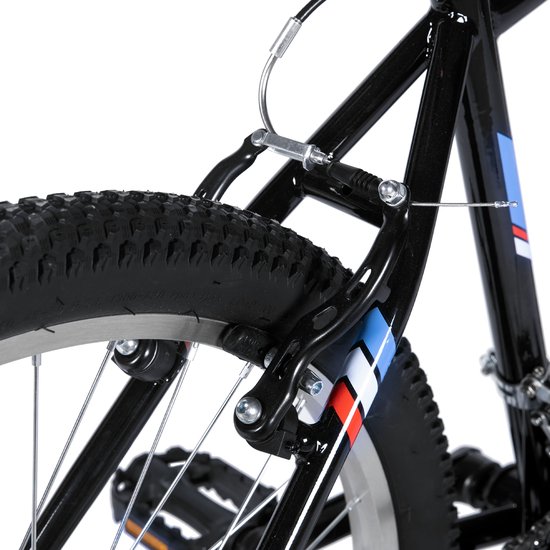 HILAND Mountainbike 26 Inch - MTB voor Heren en Dames - 18 Versnellingen - Staal - V-brakes - Zwart van Hiland — afbeelding 4