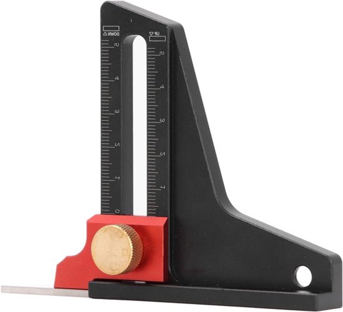 Hoogtemeter voor houtbewerkingstafel - Aluminium dieptemeter - Zaagtafel accessoires met liniaal - Instelbare trimmachine - Nauwkeurige meting