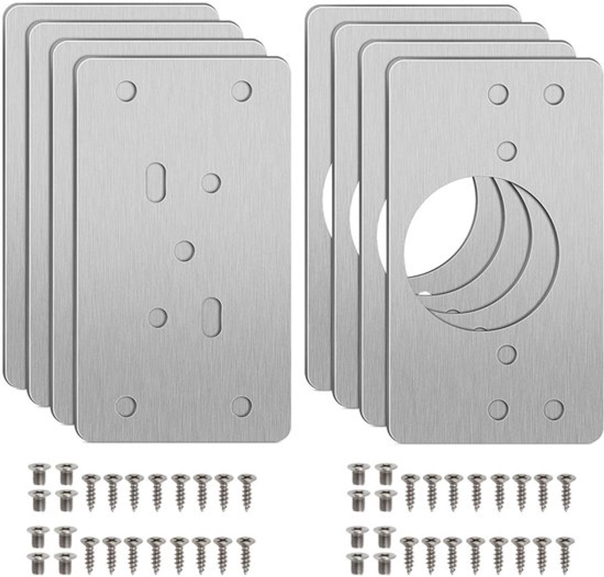Scharnier Reparatieplaat 8 Stuks - Roestvrij Staal - 35 mm Beker - Verborgen Scharnierreparatieset - Geschikt voor Kasten - Brede Toepassing - Scharnierplaat