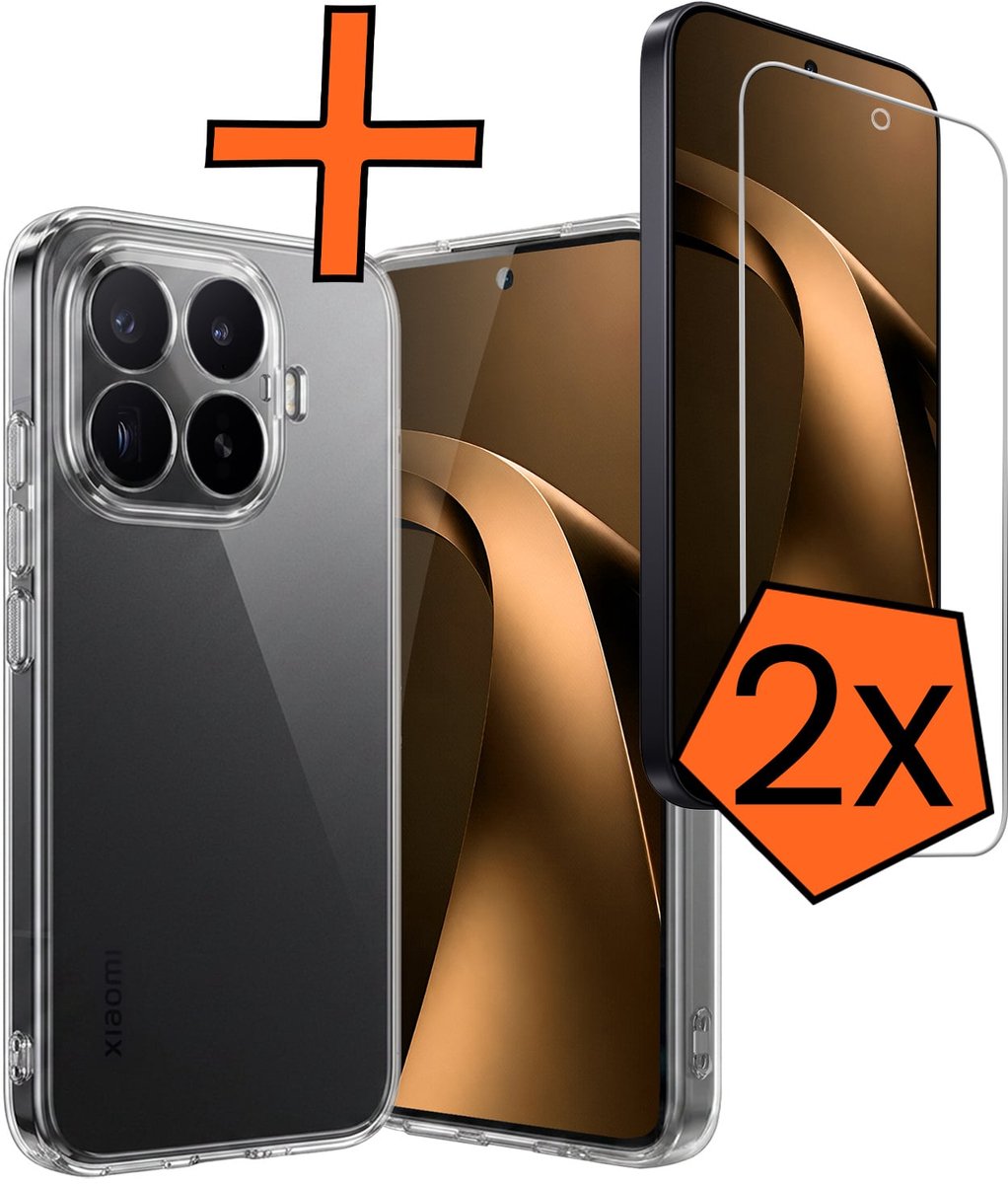 Hoes - Met 2x Screenprotector - Geschikt voor Xiaomi 17T - Sterk & Shockproof - Back Cover - Siliconen Case - Telefoon Hoes - Transparant