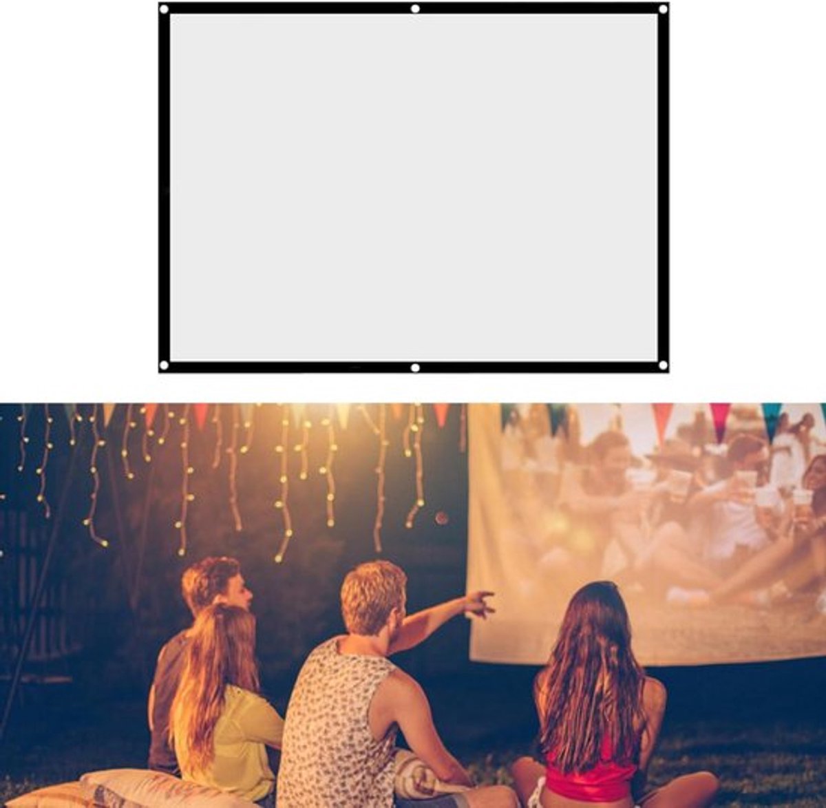Opvouwbaar Projectiescherm 4:3 van Synthetisch Polyester - Voor Buiten en Binnen - Thuisbioscoop - Draagbaar - 100 inch - Kreukvrij