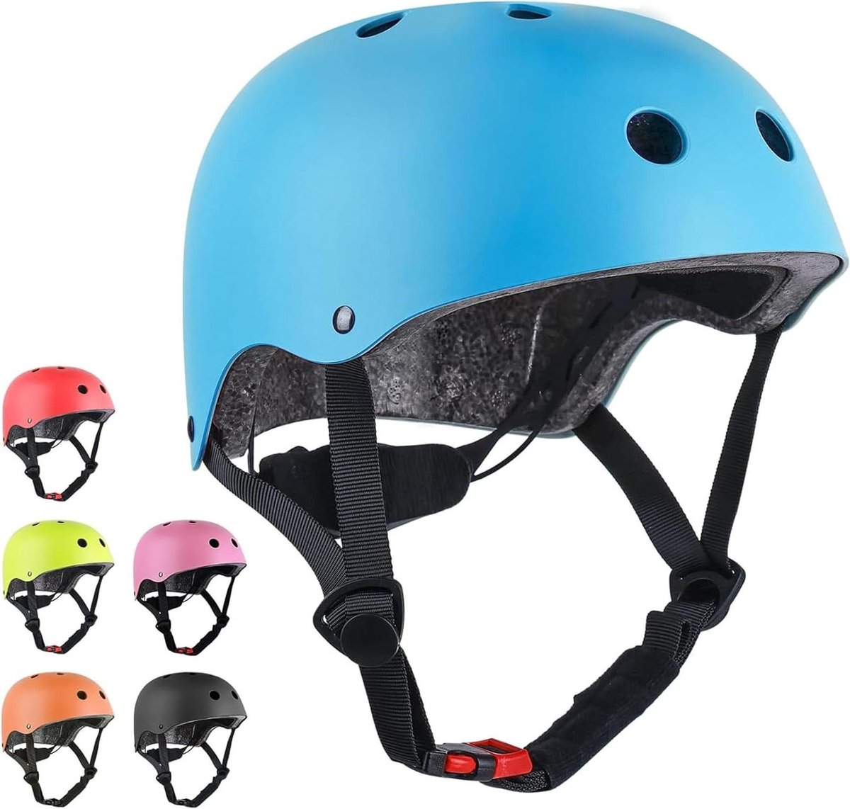 Kinderhelm - Veiligheidshelm - Fietsen en Skaten - Verstelbaar en Licht - 43-51 cm - Blauw