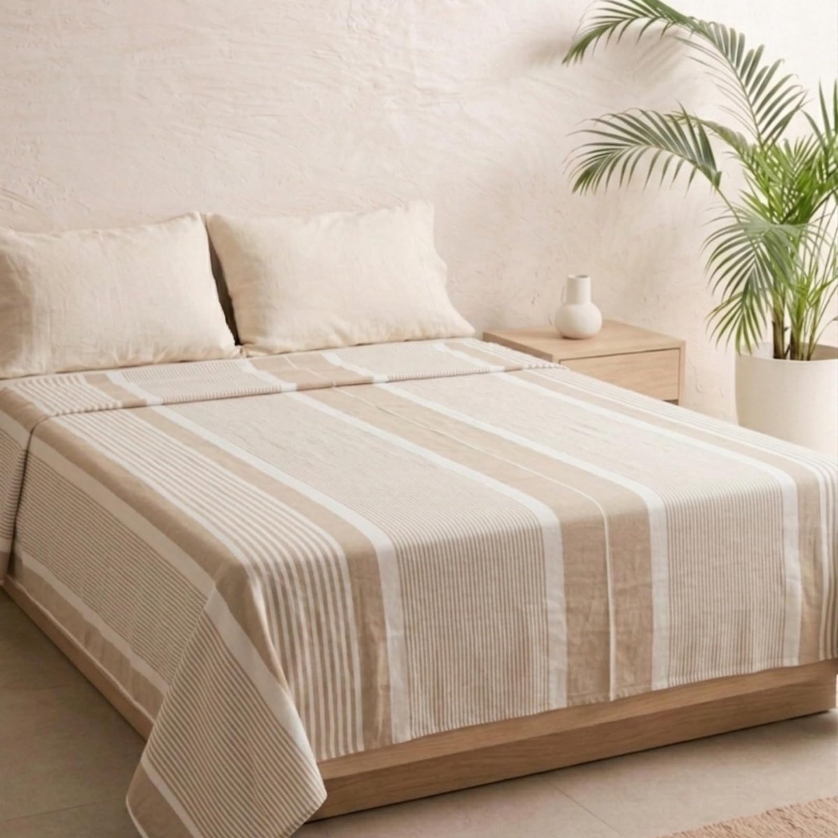 SnelShoppen - MOMOMUS Licht Zomerdekbed - Dunne, Frisse en Zachte Zomersprei - Beige Multifunctionele Plaid voor Bed en Bank - 170 x 260 cm Ideaal voo