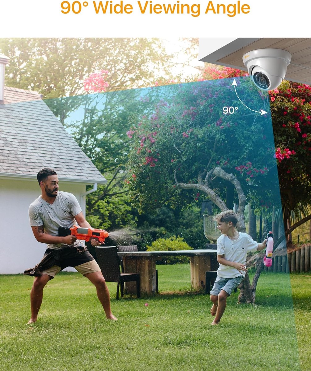 SnelShoppen - 4x HD Dome Videobewakingscamera Set 1080P met Oplader, 20M Infrarood Nachtzicht, Waterdicht voor Binnen en Buiten Gebruik