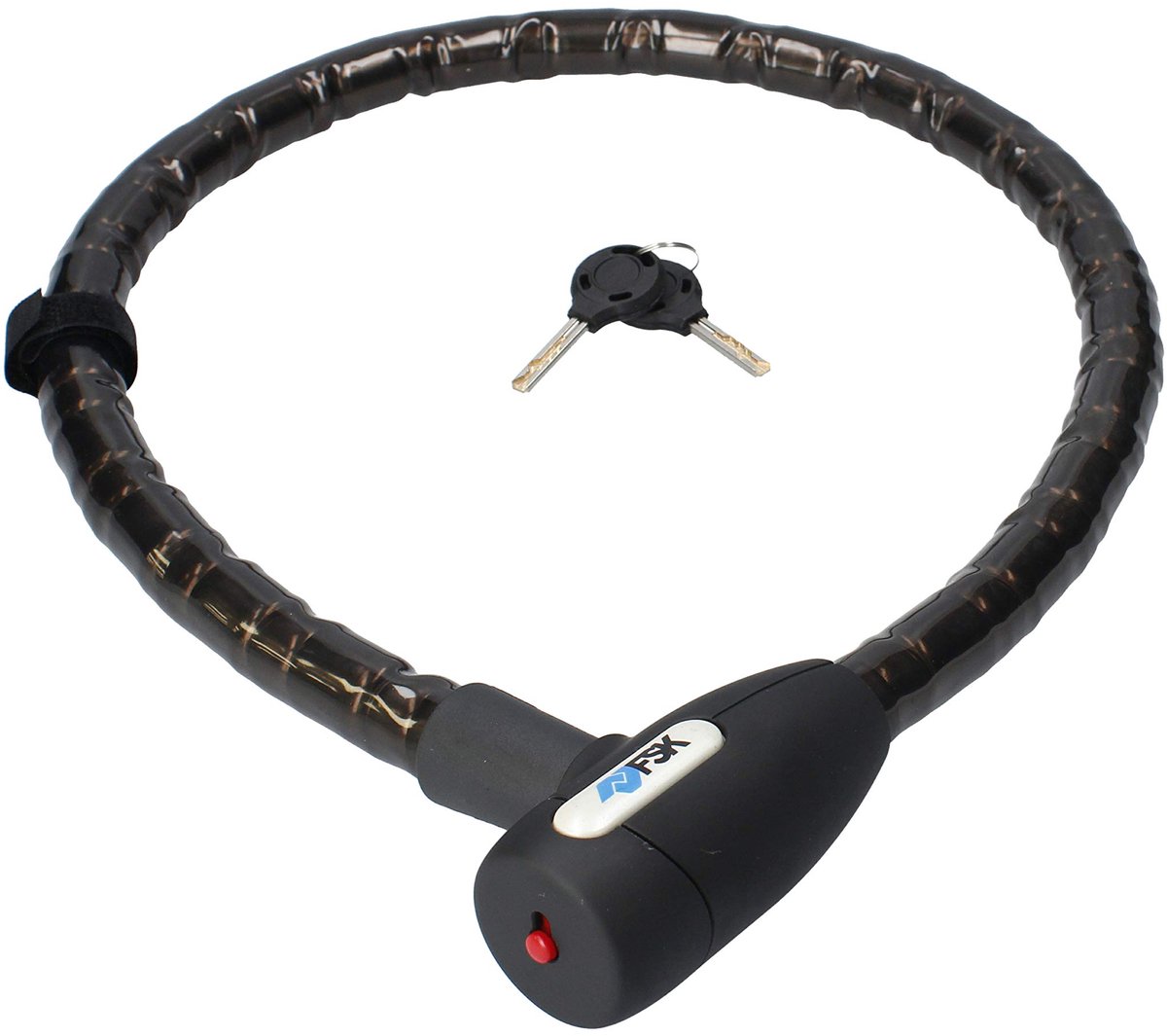 SnelShoppen - Versterkt Kabelslot Python 22 mm Breed met Flexibele Kogelgewrichten en PVC-Coating - Zwart - Ideaal voor Fietsen, Tuinmeubelen en Kampe