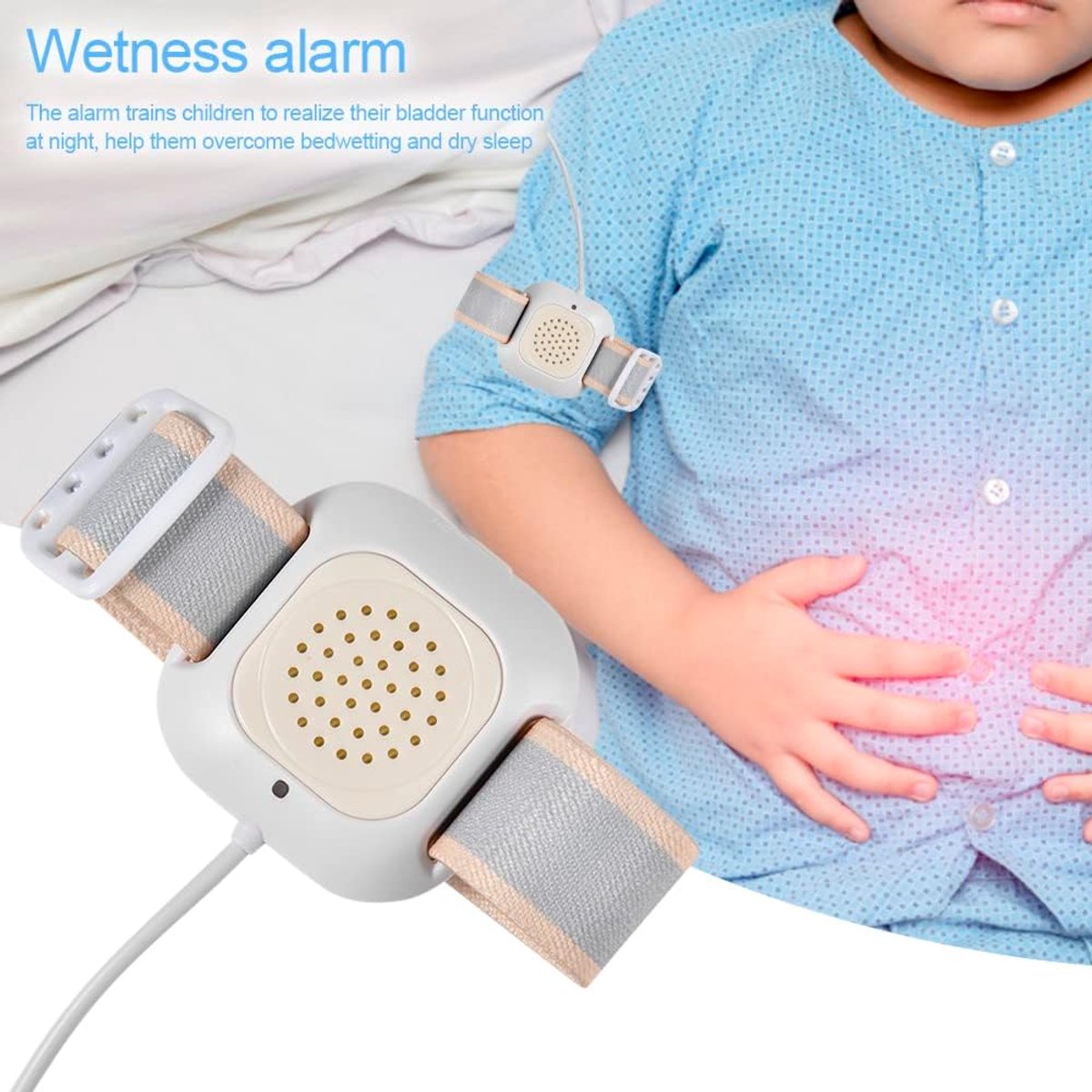 Bedplaswekker | Draadloos plaswekker en plaswekker,Geschikt voor kinderen, volwassenen en oude mensen, USB oplaadbare, compacte en handige apparatuur - wit