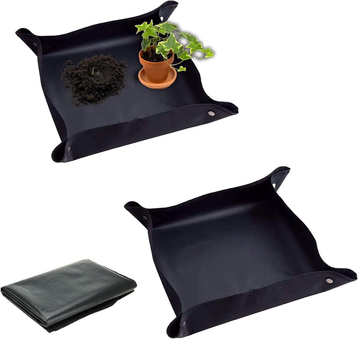 Set van 2 Herbruikbare Waterdichte Plant Repotting Matten voor Potten, Verplanten en Snoeien - 100x100cm en 50x50cm