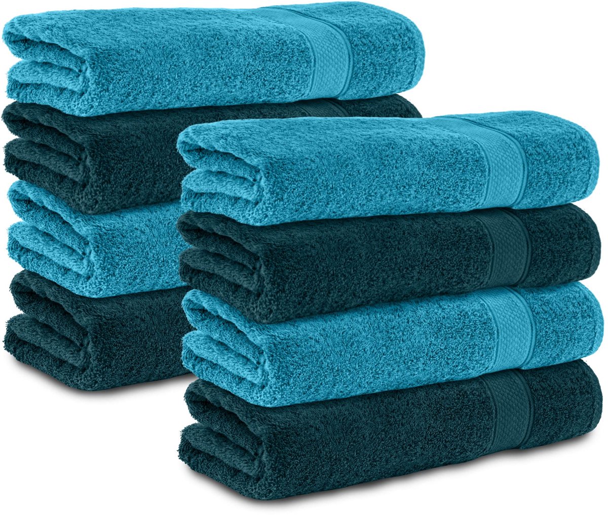 SnelShoppen - Set van 8 Komfortec Handdoeken 50x100 cm, 100% Katoen, Zacht en Absorberend, Ideaal voor Badkamer, Sport, Camping en Keuken