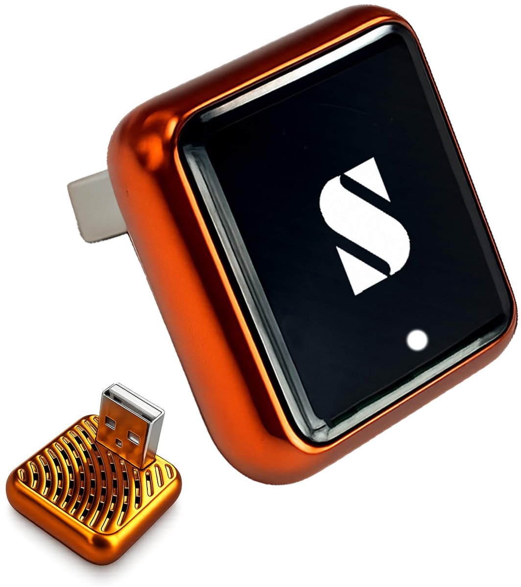 SnelShoppen - Sunweyer S40-S46 Super Mini Draadloze CarPlay Adapter voor Fabriek Bedrade Auto's, Connect Draadloze Android Auto Kit - Oranje