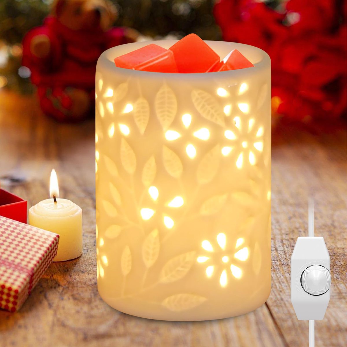 SnelShoppen - Porfoyo Wasverwarmer, Elektrische Geurlamp, Keramiek Aromalamp voor Etherische Oliën, Voor Kantoor, Yoga, Slaapkamer, 3-in-1 Geurverspre