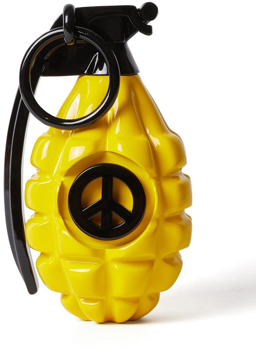 SnelShoppen - Dollarteken Granaat Sculptuur Figuur Moderne Kunst Decoratie Abstracte Kunst Cadeau voor Woonkamer Eetkamer Kantoor Geel 25 cm