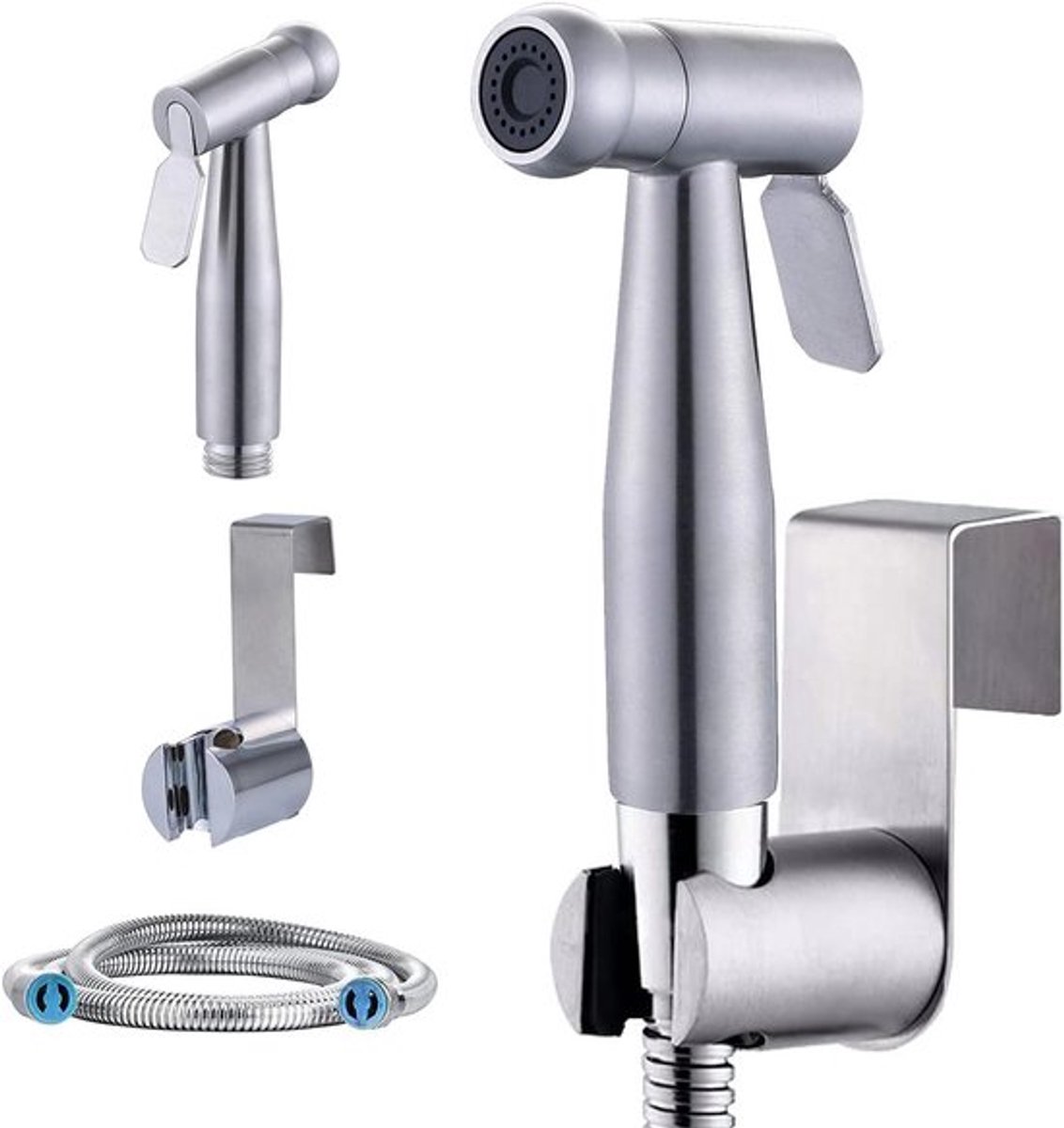 Handdouche voor Bidet en Toilet met RVS Slang van 1,5 m en Houder - Ideaal voor Hygiëne en Comfort