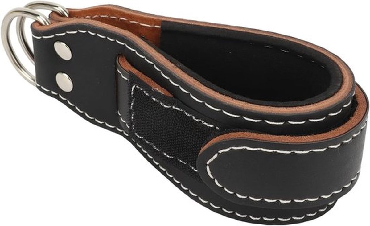 Comfortabele D-ring enkelband met kabelrecoil voor training, gym en fitnessoefeningen, van hoogwaardig koeienleer