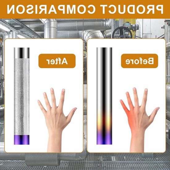 Zelfklevende Warmtebeschermingsmat van Aluminium Glasvezel, Praktische Warmteschild voor Slangen en Automatisch Gebruik (100x150cm) - Ideaal voor Isolatie en Temperatuurbeheersing — afbeelding 4