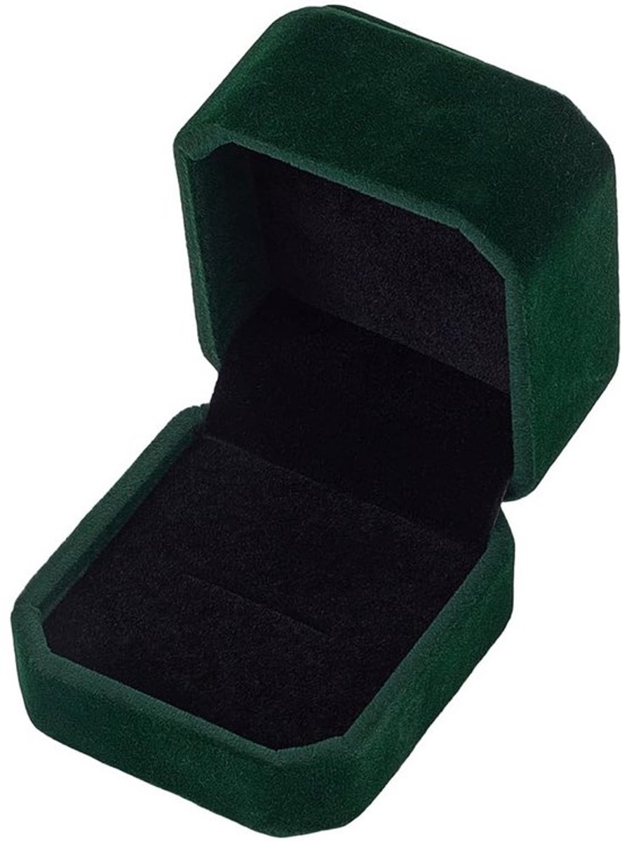 Donkergroene Mini Ringdoos voor Sieraden met Vintage Look