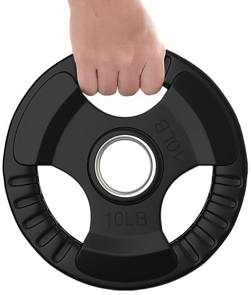 SnelShoppen - Elevens Bumperplaten Halterset 10/25 lbs Rubber Olympisch met Stalen Inzetstuk voor Krachttraining en Crossfit, 1 Stuks