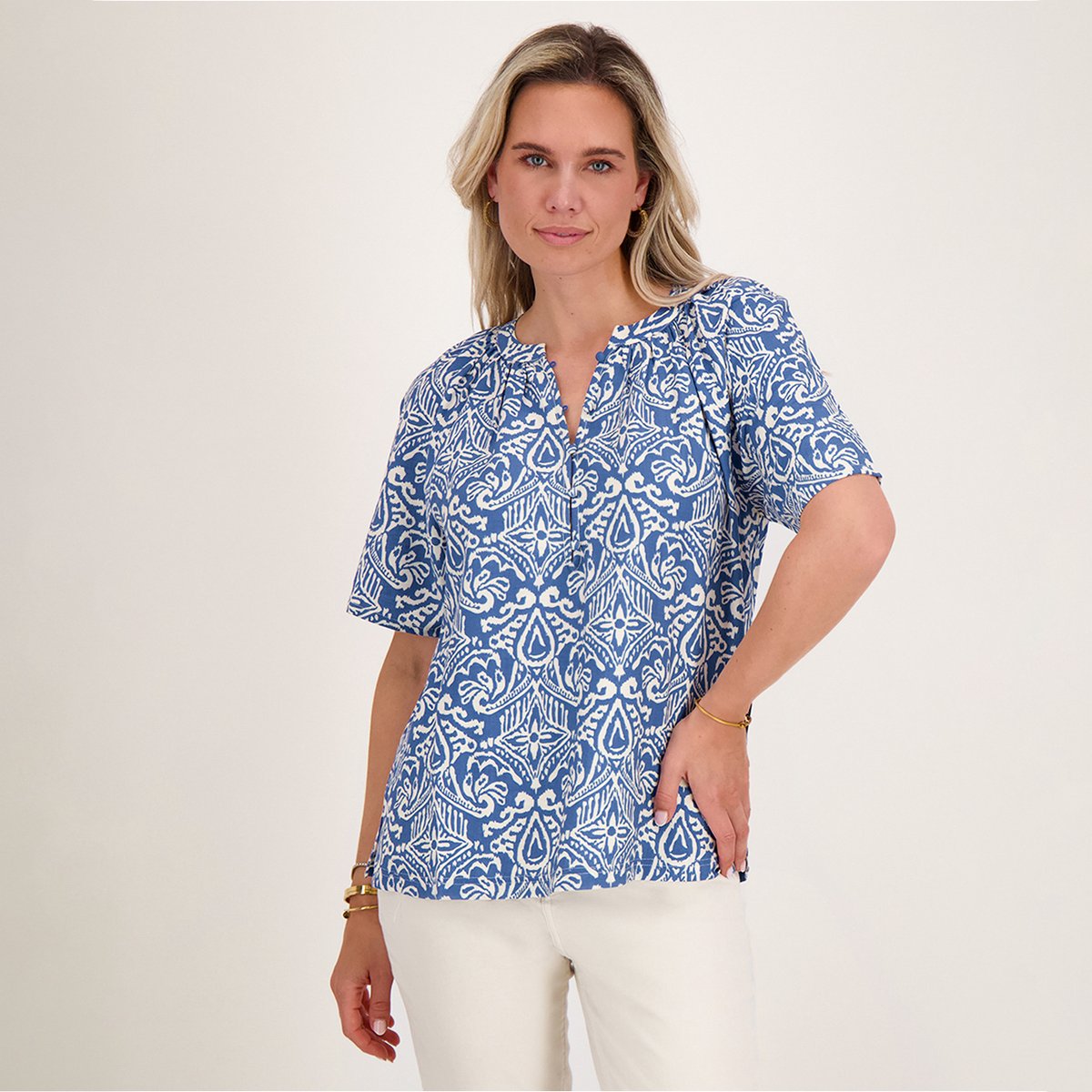 Je m'appelle Dames Top - Blauw - Maat L