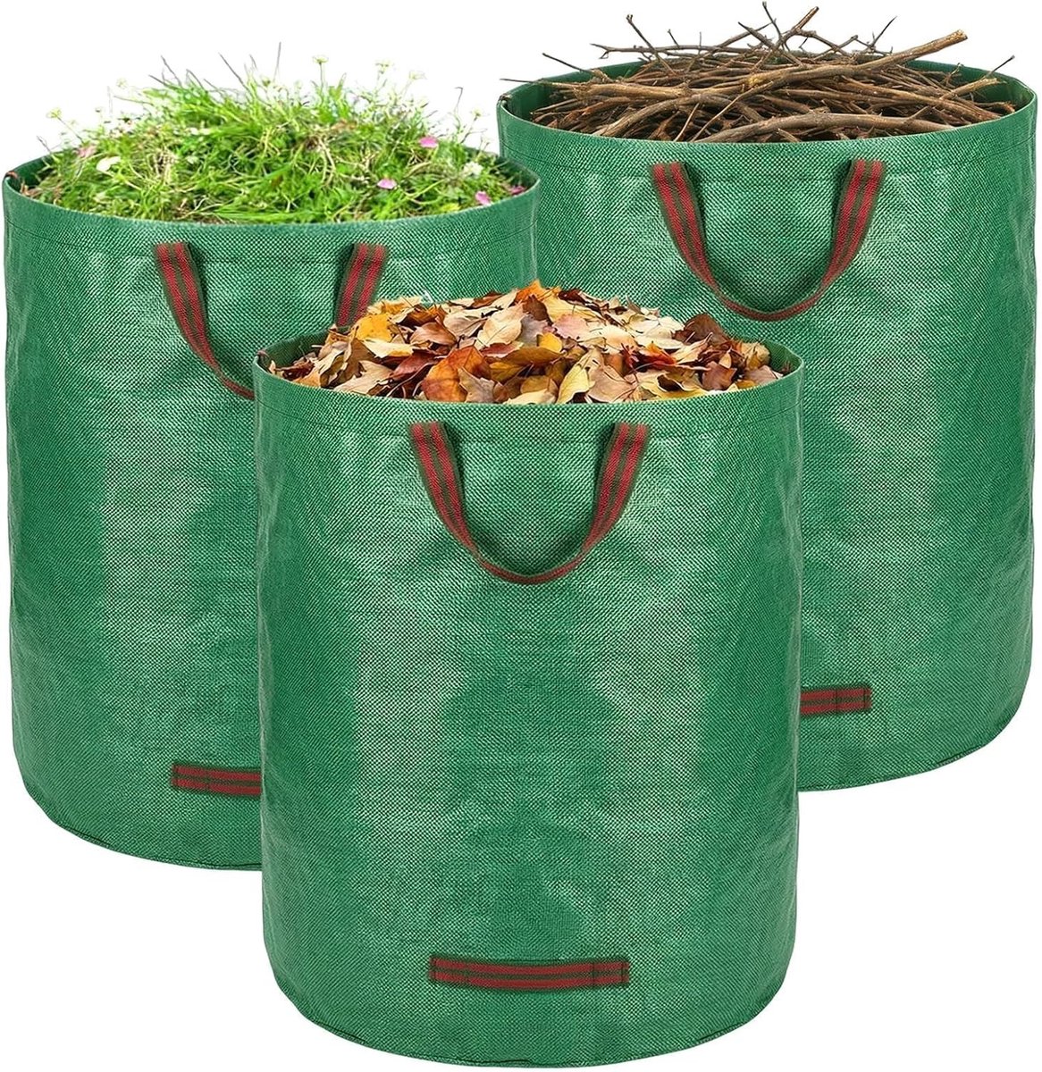 Grote Tuinafvalzak van 272L met Handvat, Waterdicht en Duurzaam voor Bladeren en Groene Afvalstoffen