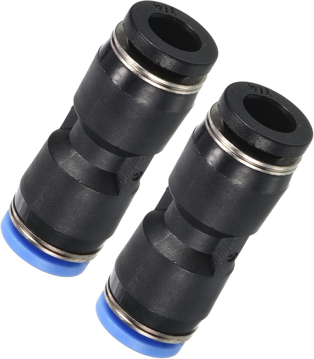 1/4" (6.4mm) naar 6mm Push-to-Connect Fittingen, 10 Stuks Rechte Unie Reducers, Snelle Aansluitingen voor PU Nylon PTFE Slangen, Pneumatische Lucht Slang Koppelingen