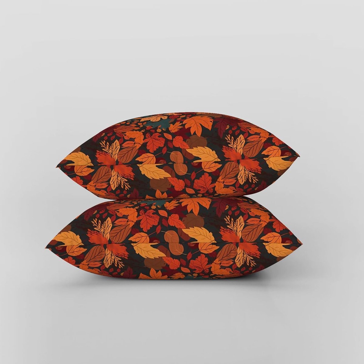 Set of 2 Sofa Cushions Leaves Burnt Orange Autumn Maple Leaf Linen Decorative Pillowcases for Autumn Party Couch Chair - ShopVlot