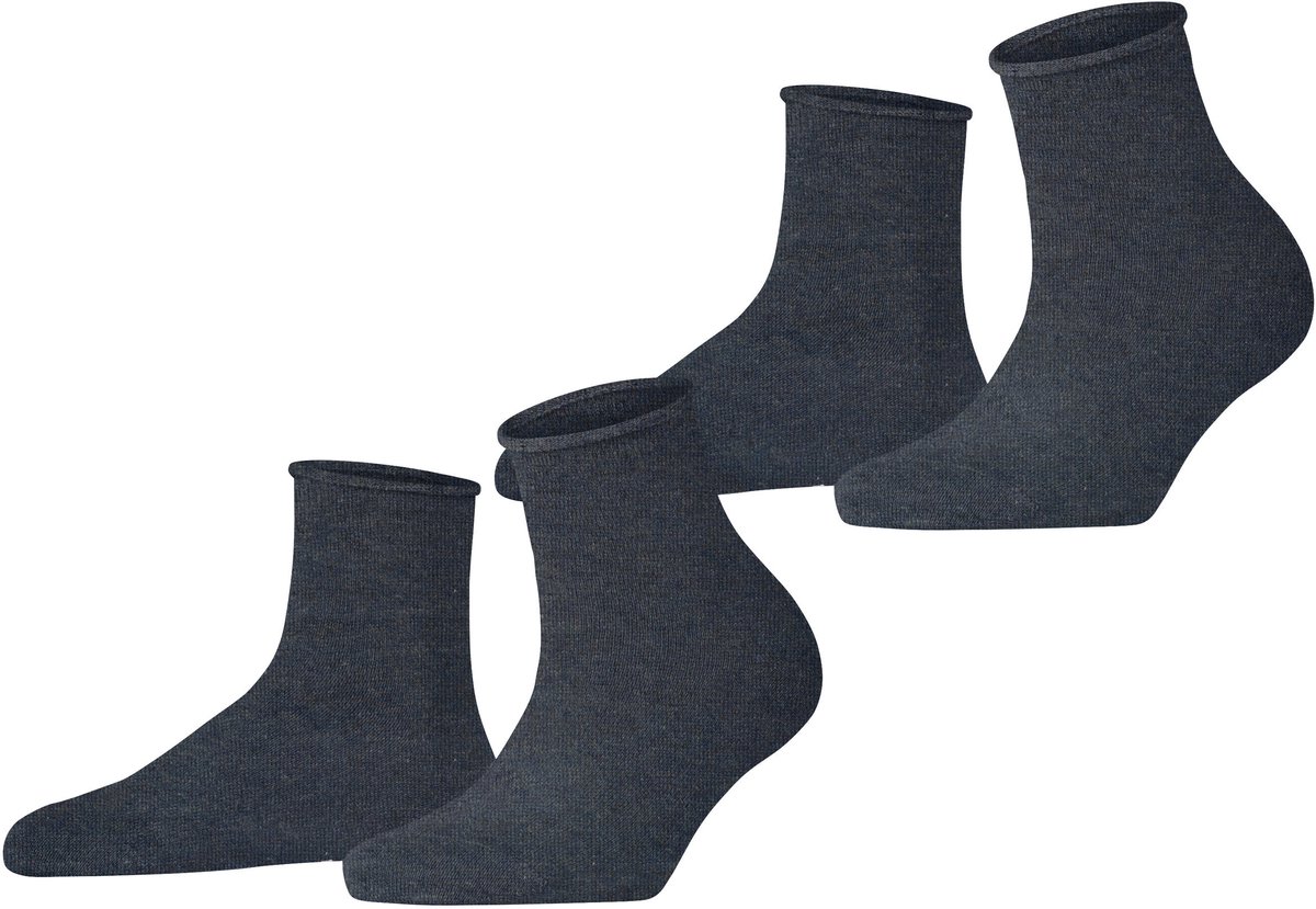 Esprit Icy Dots 2 Pack eenkleurig katoen multipack sokken dames blauw - maat 35-38