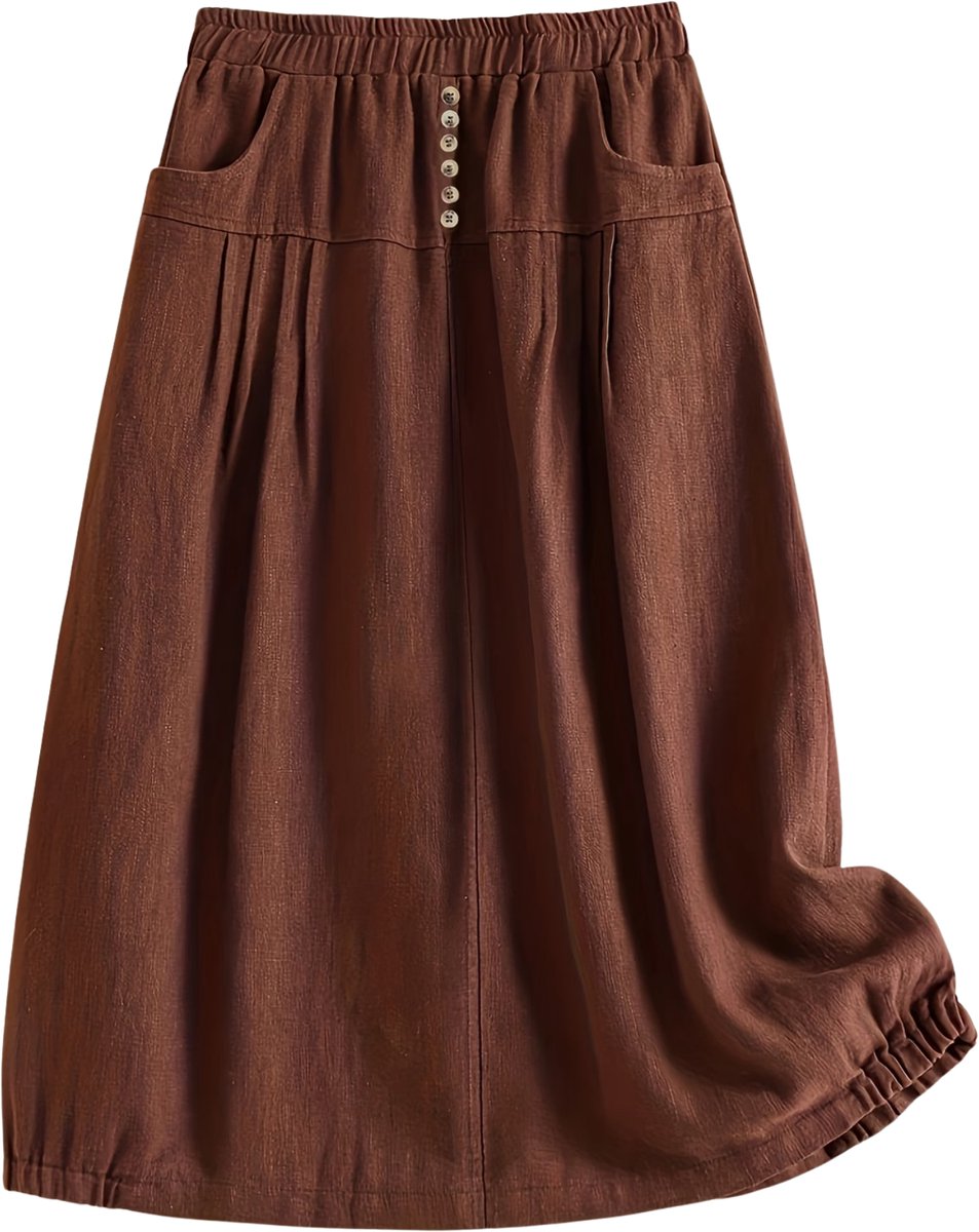 Currero Broekrok Dames Skort Skirts Skirt Rok Midi Korte Broek Culotte Wandelrok Rokje Legging Koffie Bruin