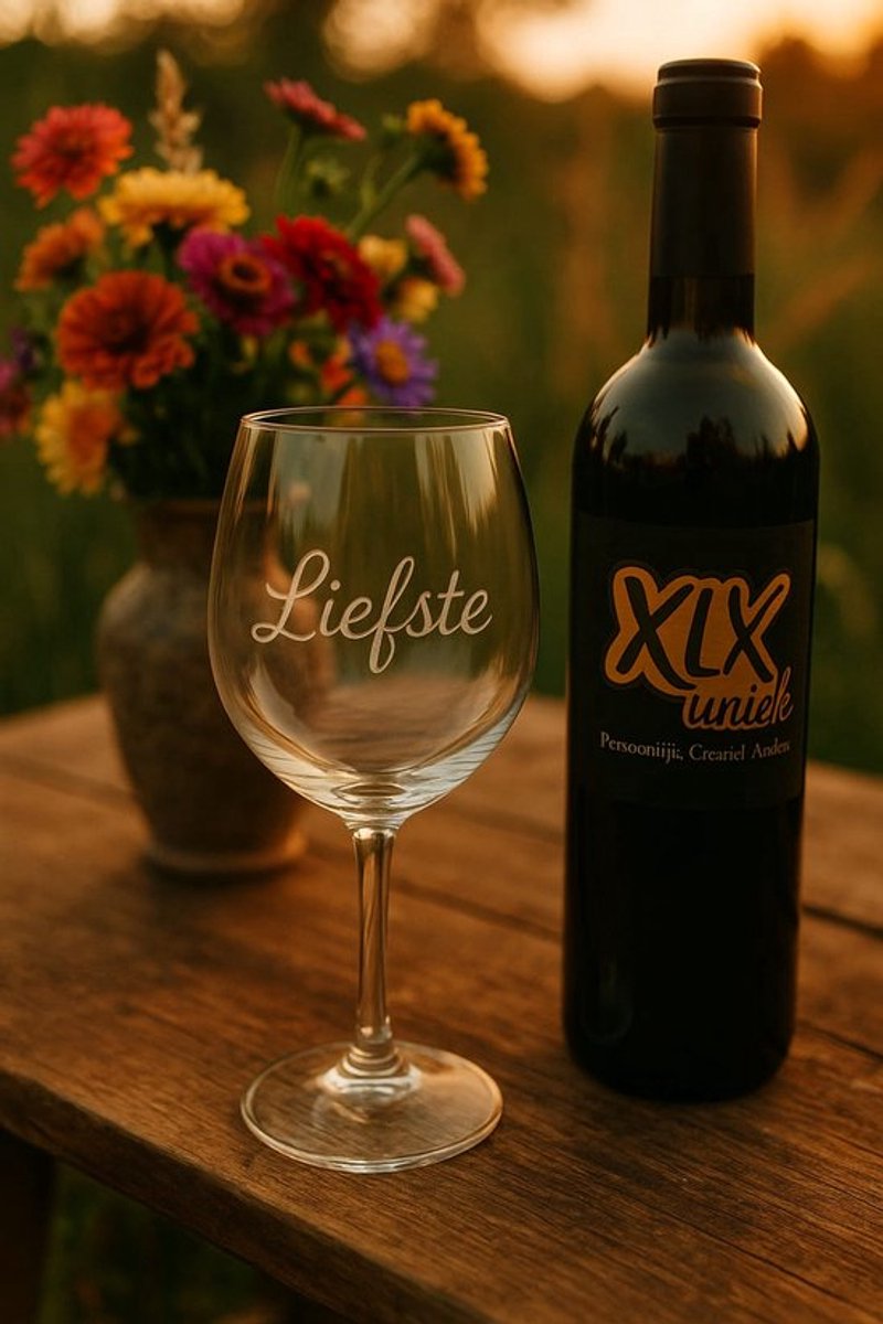 Wijnglas met tekst Liefste, Bedrukt wijnglas, Wijnglas met tekst, Rode wijn glas, Cadeau, XLX®