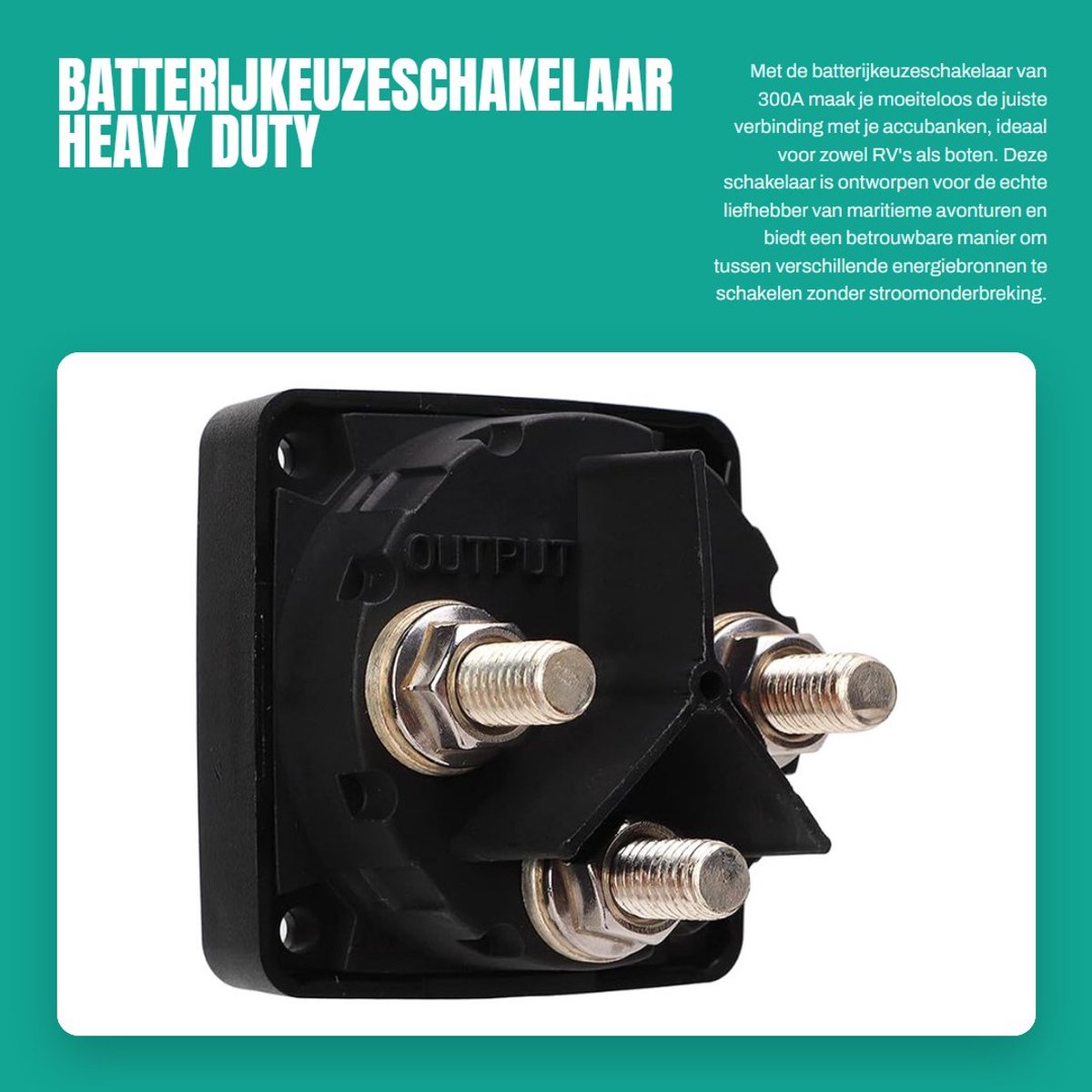 Dailygoods - Batterijkeuzeschakelaar - Heavy Duty - 3-standen - Geschikt voor RV-boot - Duurzaam - Mariene Batterijschakelaar - 300A