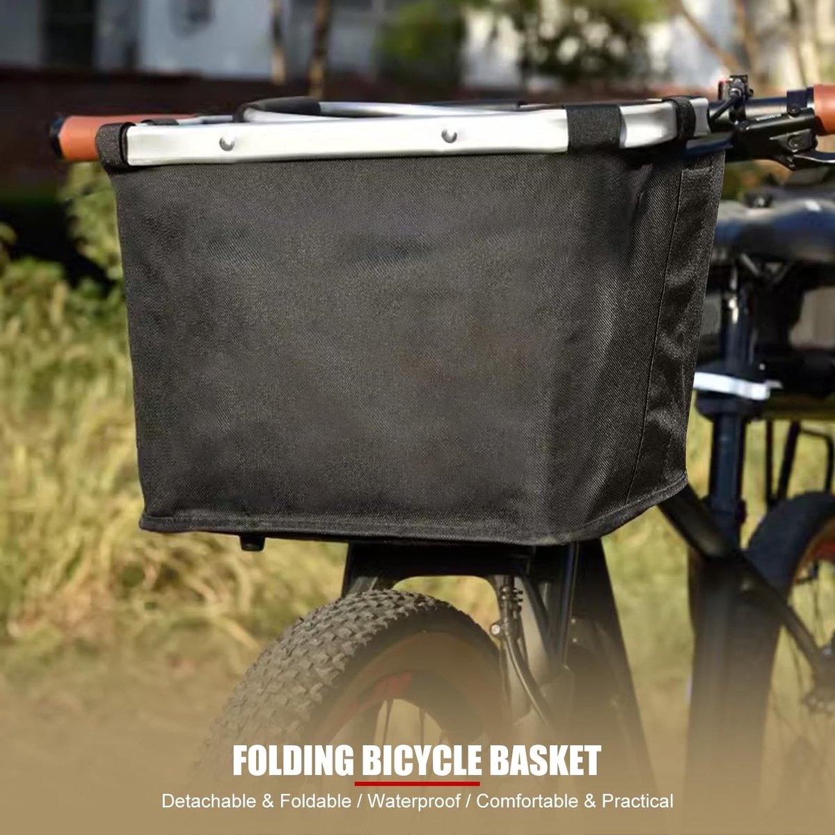 Dailygoods- Fietsmand Afneembaar - Aluminium - Canvas - Voor Stuur - Voor Honden/Katten - 34x34x34 cm - Fietsmandje