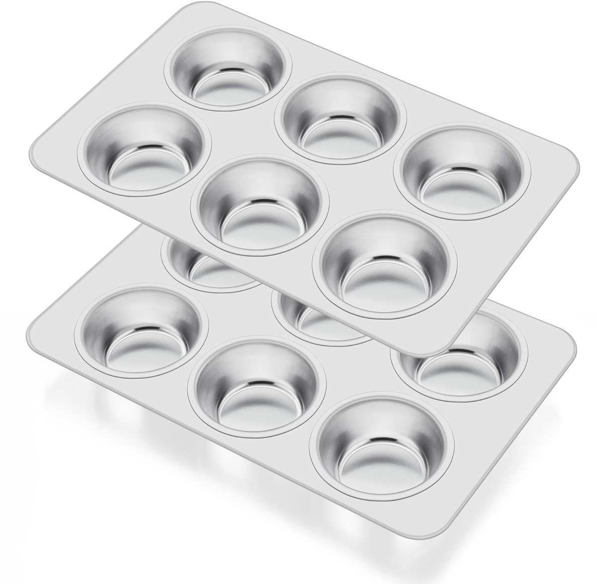 Dailygoods - Herogo Muffinvorm, 2 stuks roestvrij staal muffinplaat voor 12 muffins, 29 x 18 x 3 cm muffin bakvorm bakplaat voor cupcakes, brownies, pudding, onschadelijk en gezond, oven- en vaatwasserbestendig