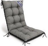 Tuinstoelkussens Hoge Rug 50x120 cm - Kussens voor Tuinstoelen & Standenstoel Terrasstoel Grijs Eco linnen Stoelkussens Tuin Zitkussen Extra Dik 10 cm met Bindlinten