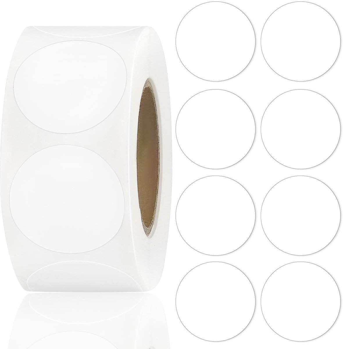 Dailygoods- Kleurcodering 500 stuks - Ronde Stipstickers - Zelfklevende Etiketten - 2,5 cm Diameter - Voor Kantoor/Klaslokaal - Wit - Stickers